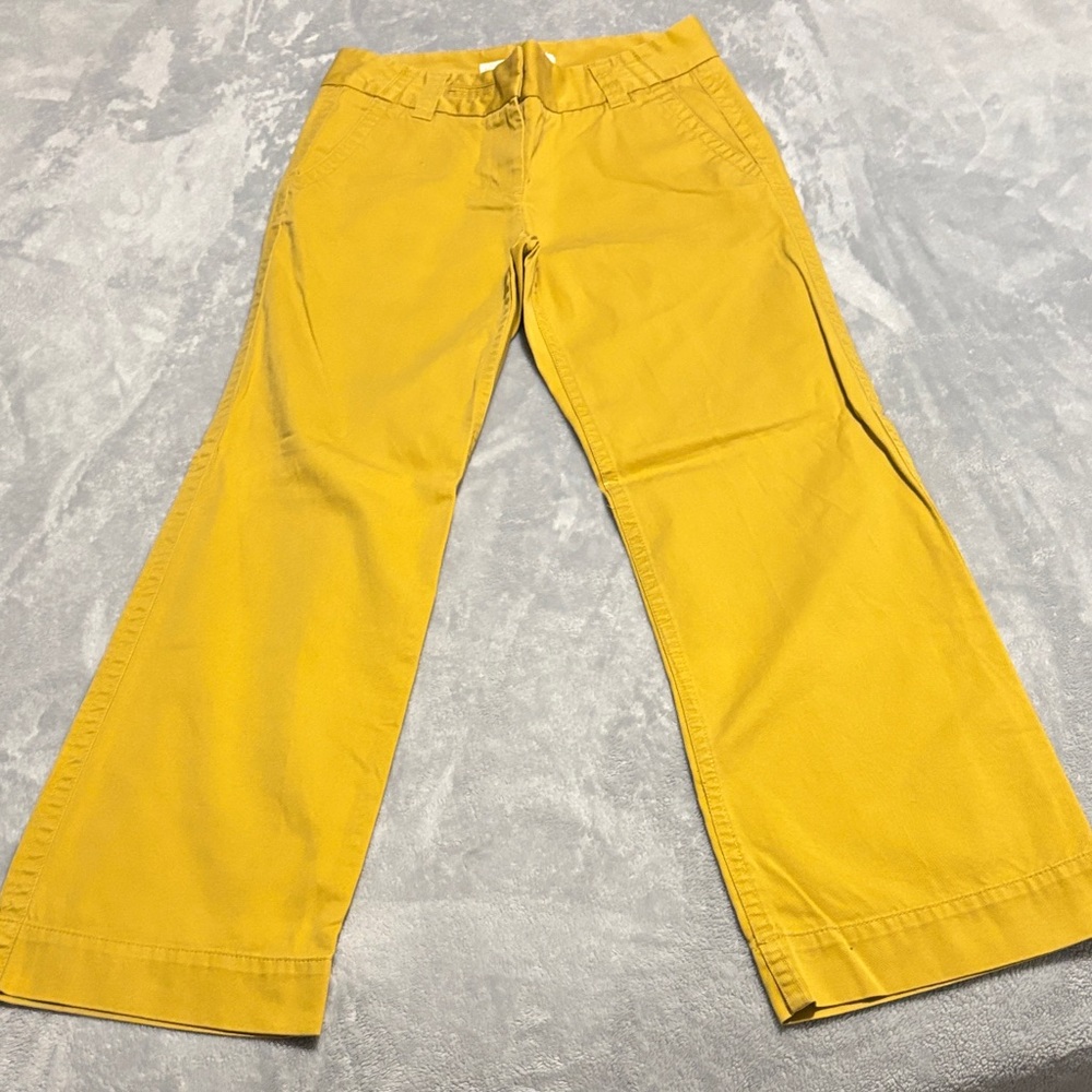 J. Crew Wide Leg chinos in Mustard Yellow